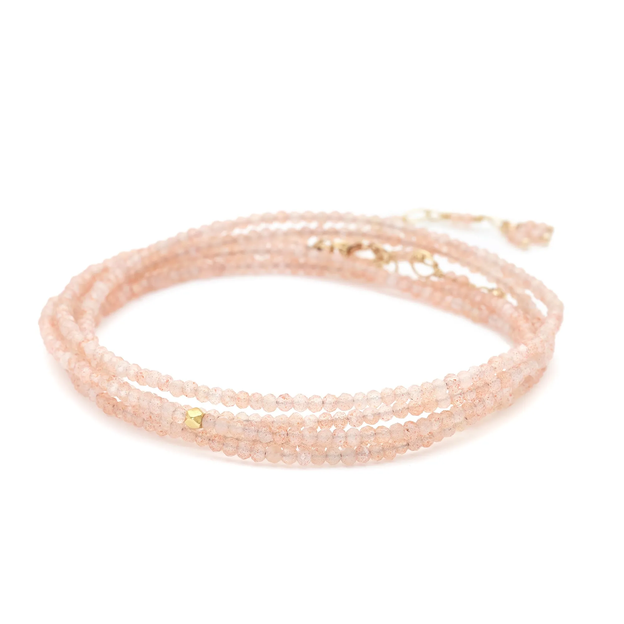 Blush Moonstone Wrap Bracelet - Necklace