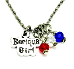 Boriqua Girl of Puerto Rico  20" Rope Necklace Puerto Rican