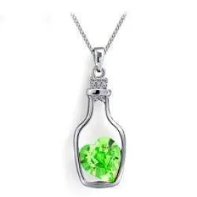 Bottled Up Love IOBI Crystals Necklace In June Bud Green For Woman