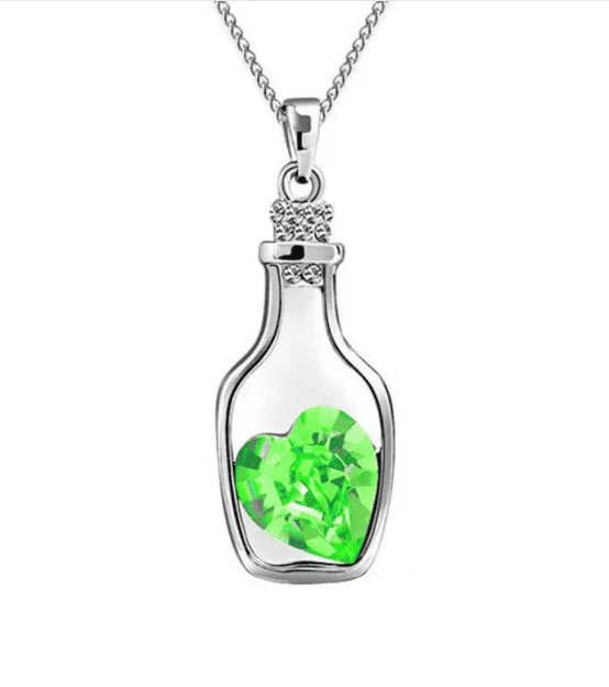 Bottled Up Love IOBI Crystals Necklace In June Bud Green For Woman