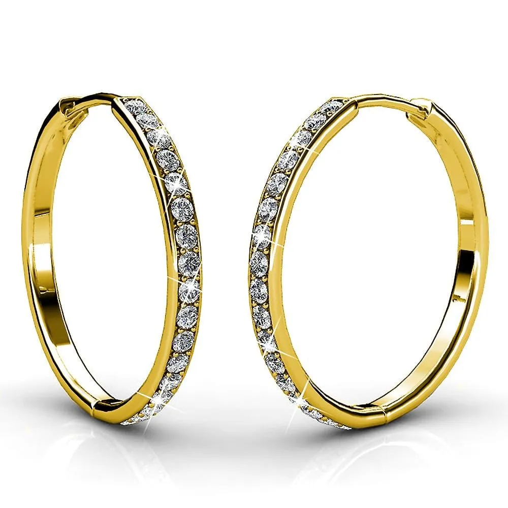 Boxed Perfection Bangle And Earrings Set Gold Embellished with SWAROVSKI Crystals