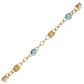 Bracelet- Blue Topaz And Lemon Quartz (1457C)