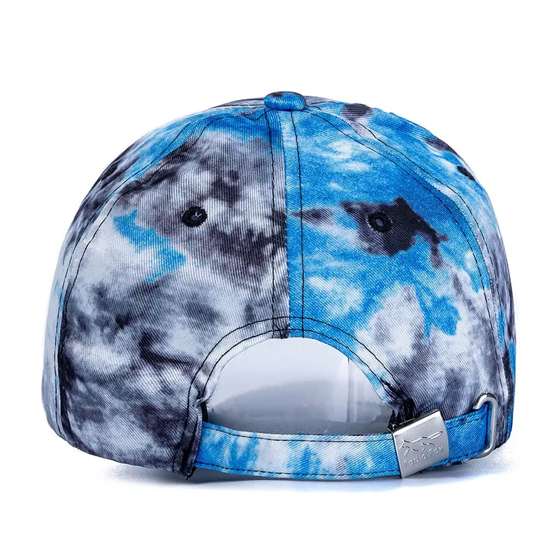 Brand Cotton Hats For Women Fashion Fox Letter Embroidered Tie Dye Baseball Cap Adjustable Outdoor Female Streetwear Hat