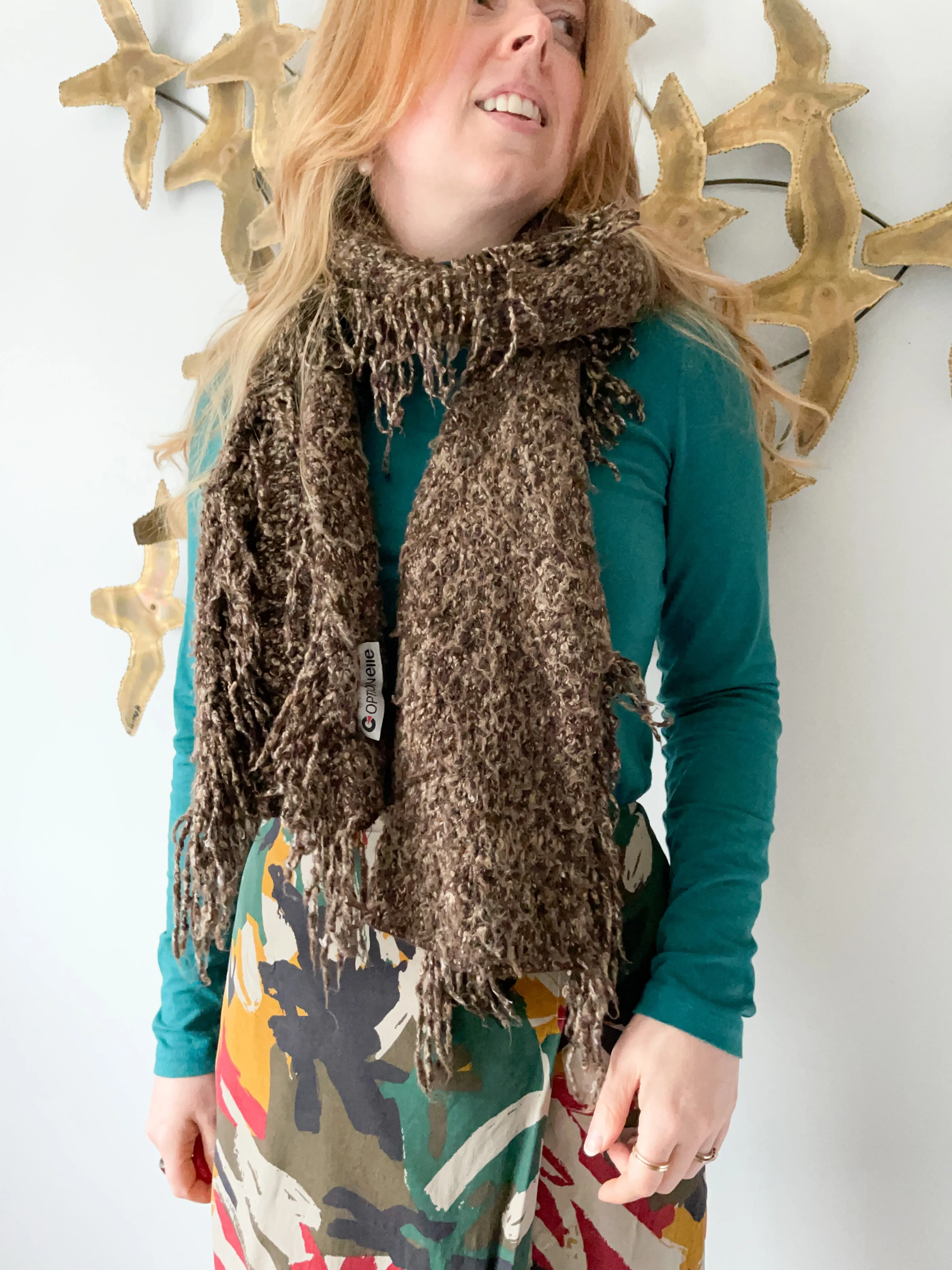 Brown Fringe Cozy Scarf