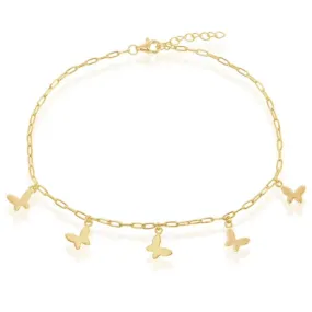 Butterfly Charm Delicate Link Anklet