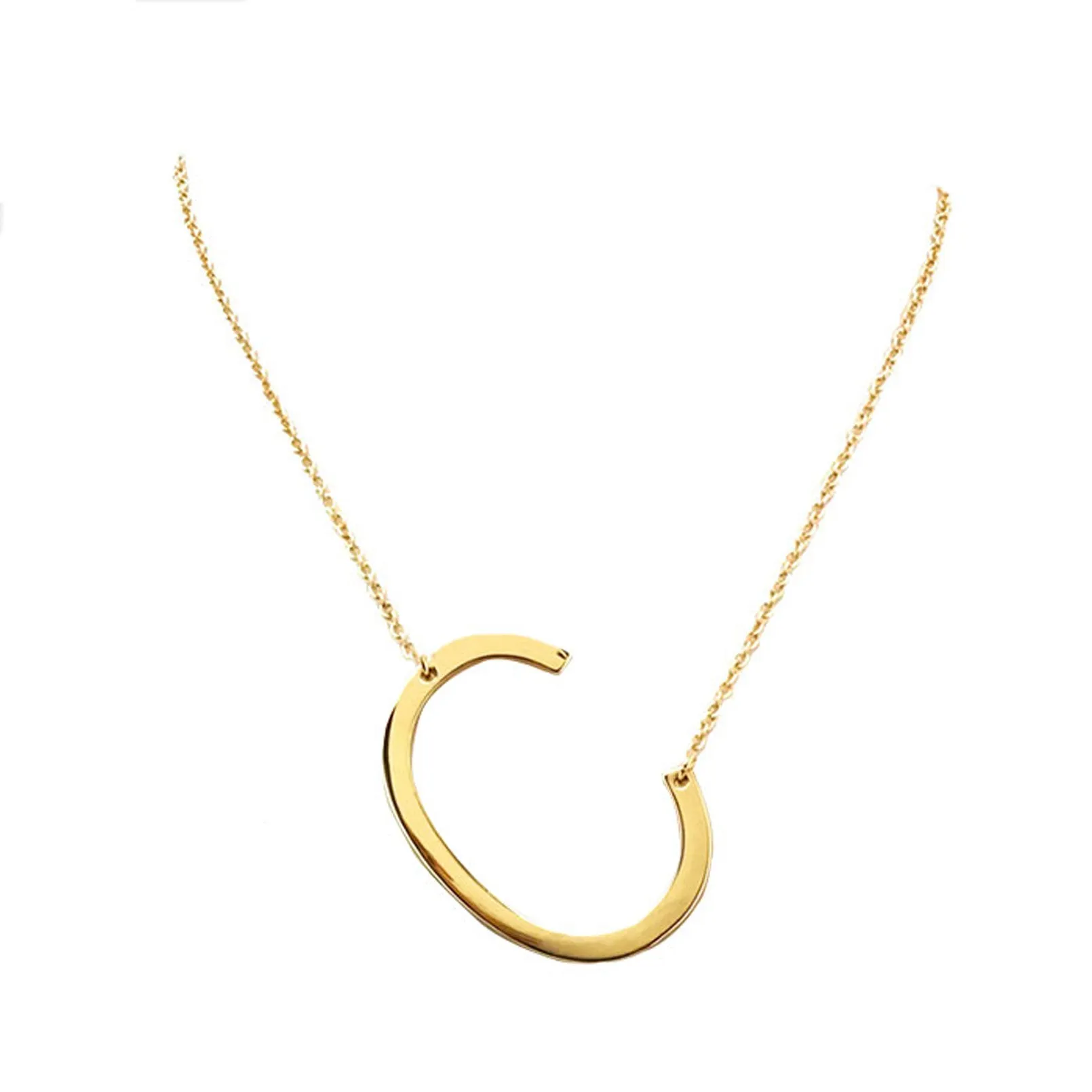 C Monogram Metal Pendant Necklace