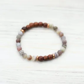 Calming Agate and Rosewood Bracelet