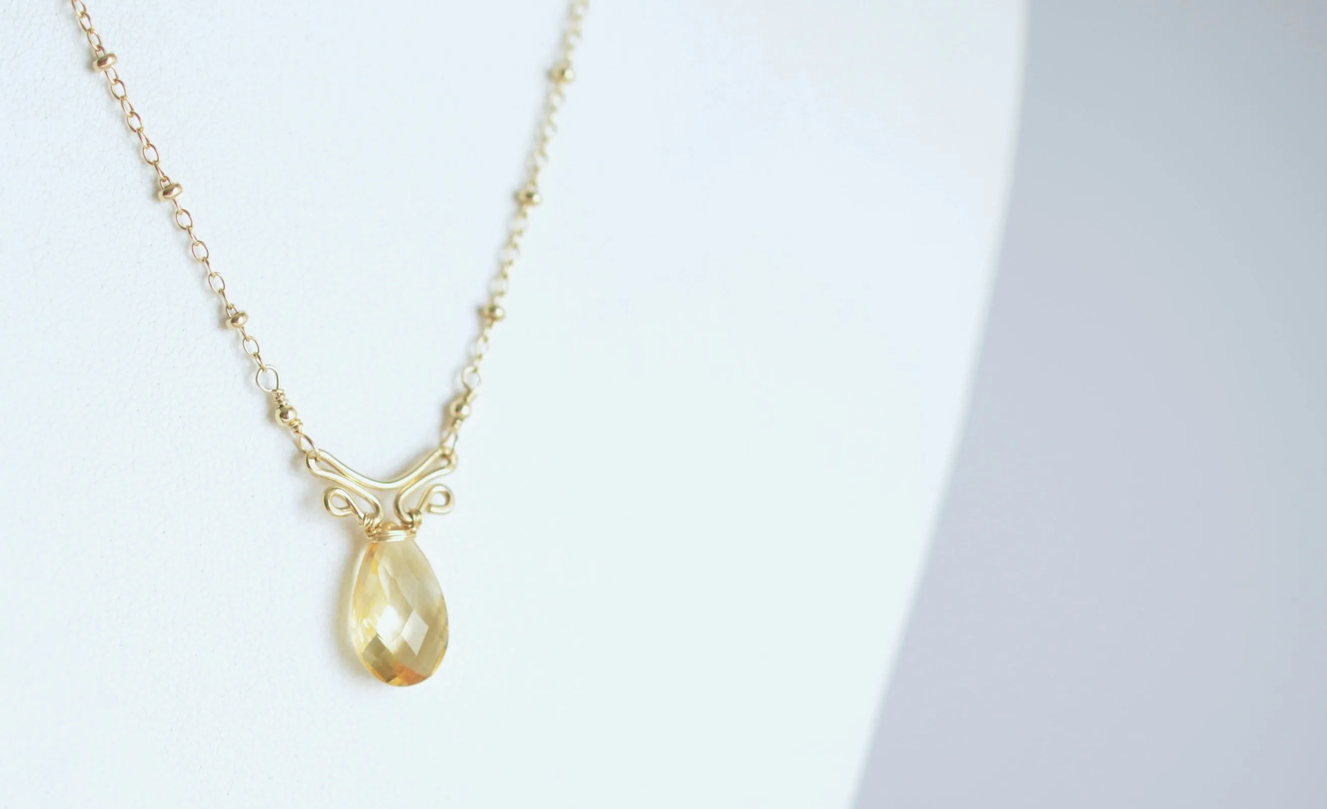 Camila - Citrine, 14k Gold Filled Necklace