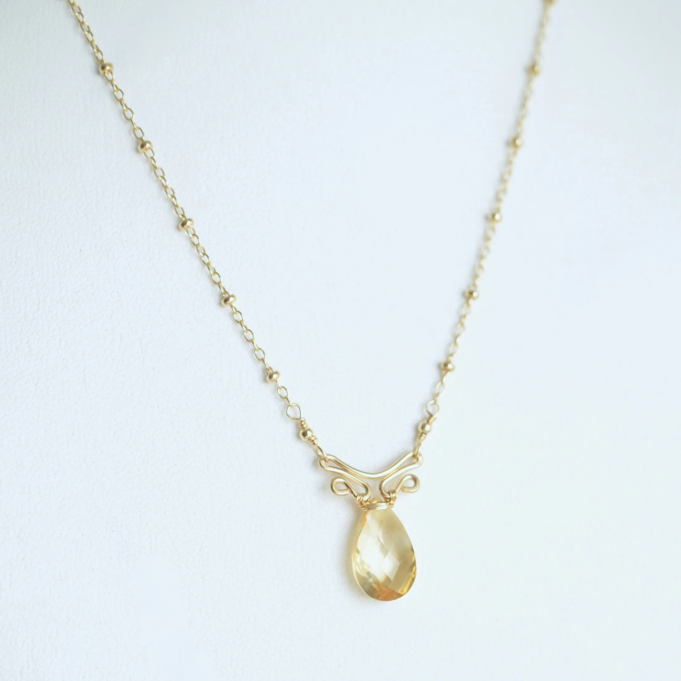 Camila - Citrine, 14k Gold Filled Necklace