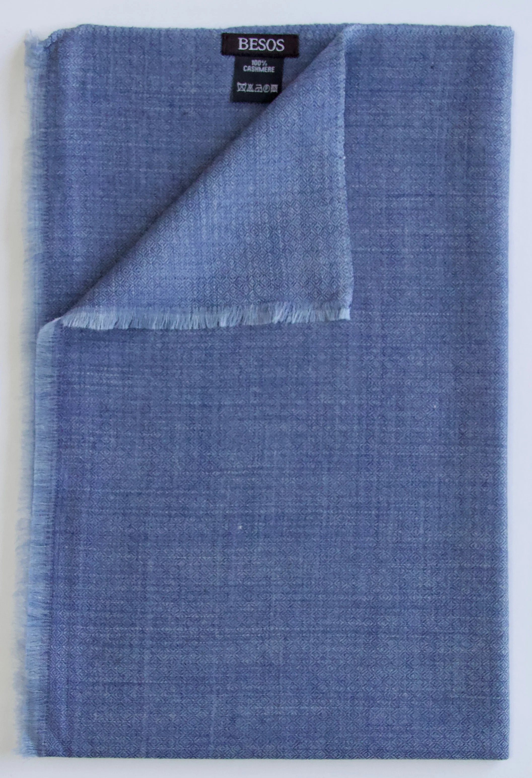 Cashmere scarf in 100% exclusive fine kashmir wool - blue