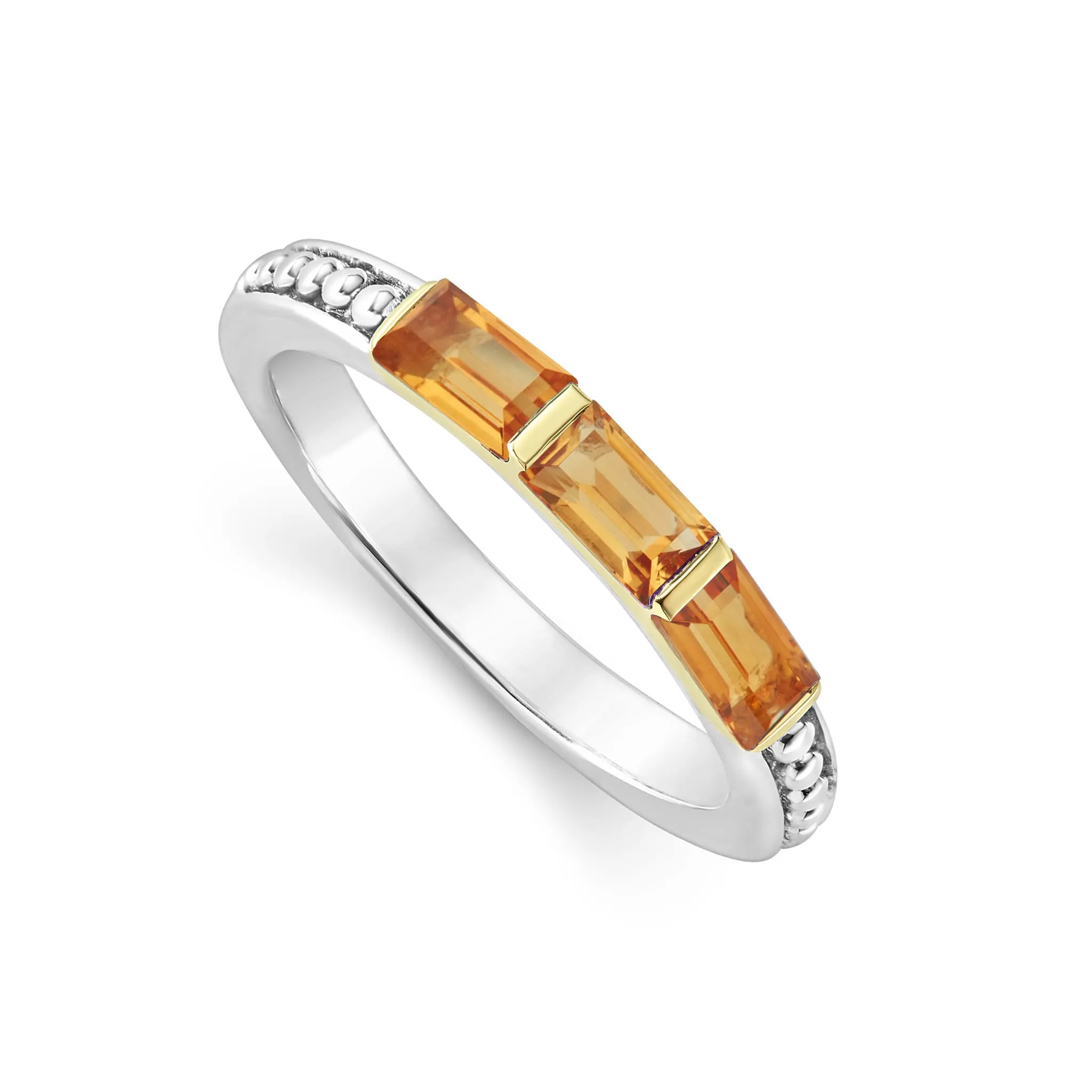 Caviar Color Citrine Stacking Ring