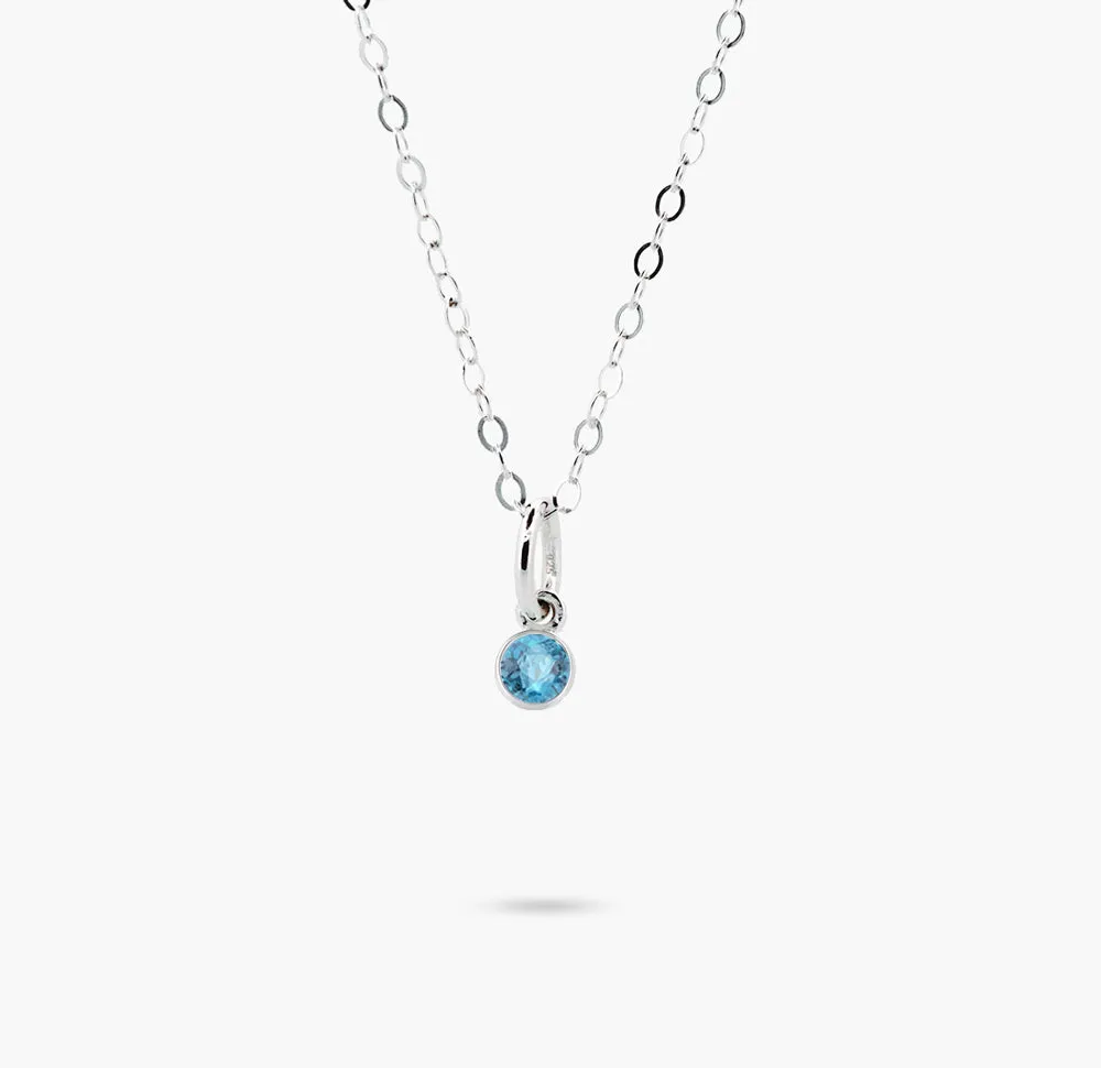 Celebration Bezel Set Necklace - Aquamarine