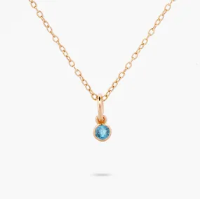 Celebration Bezel Set Necklace - Aquamarine