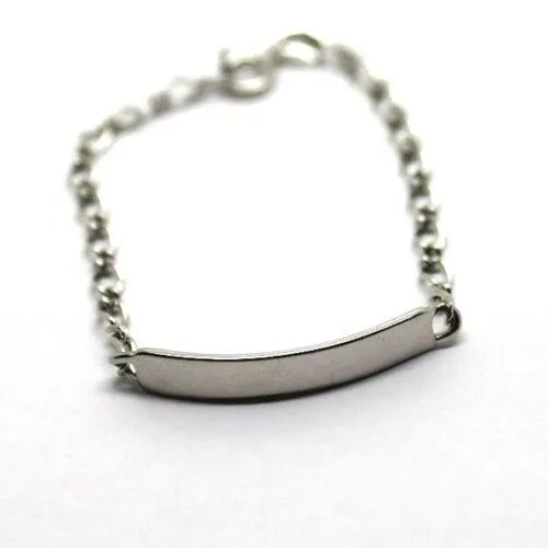 Children 9ct Solid White Gold ID Identification Bracelet