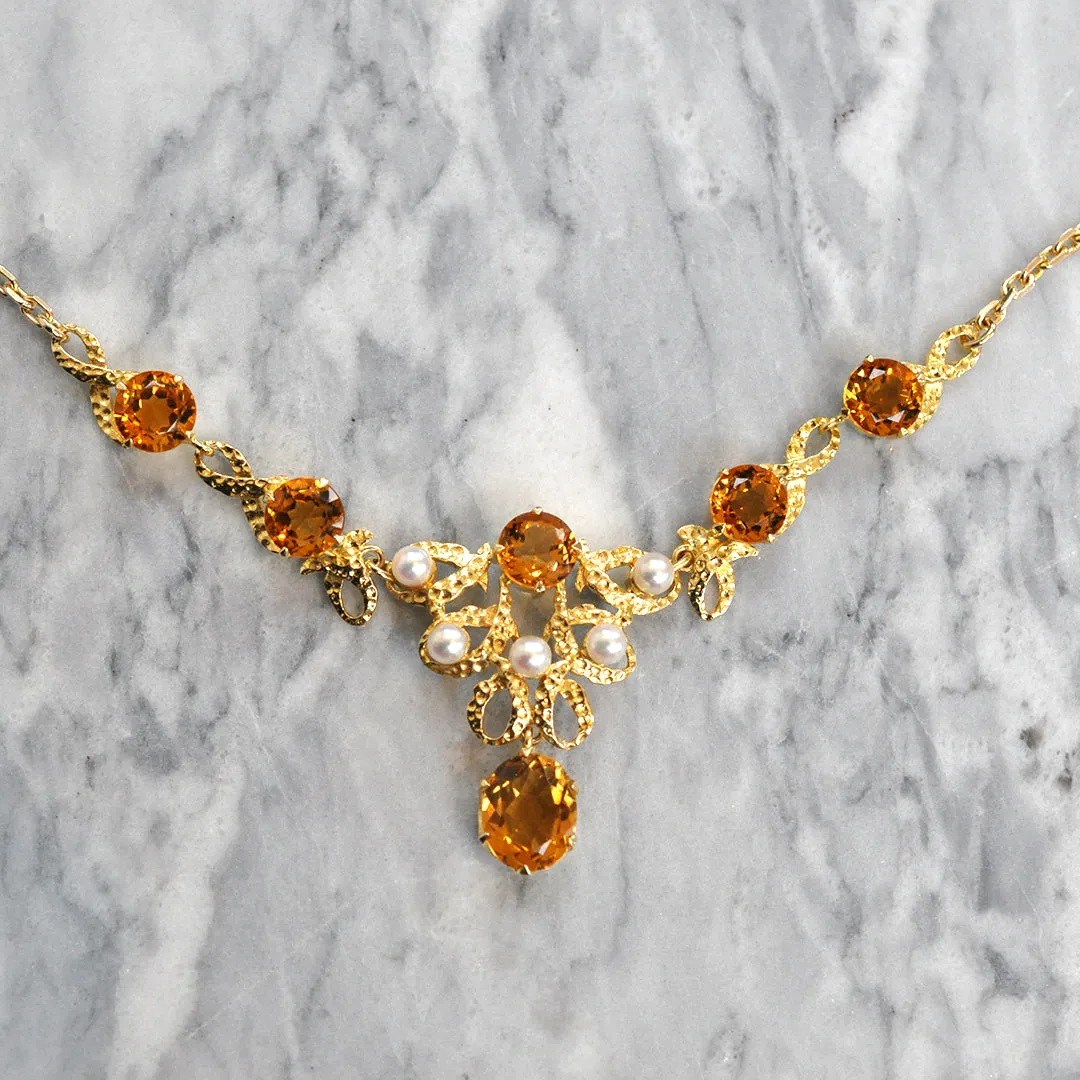 Citrine & Pearl Necklace