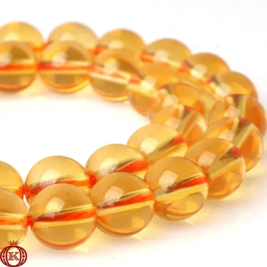 Citrine Beads Smooth Round