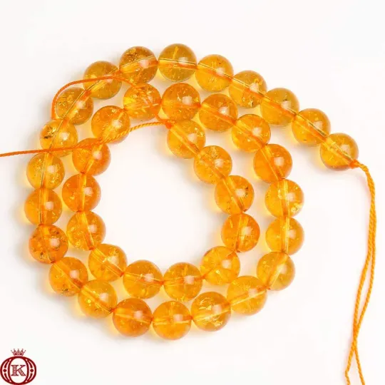 Citrine Beads Smooth Round