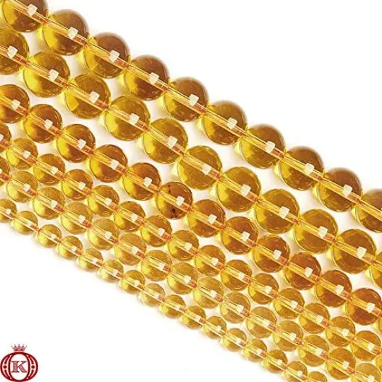 Citrine Beads Smooth Round