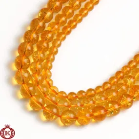 Citrine Beads Smooth Round