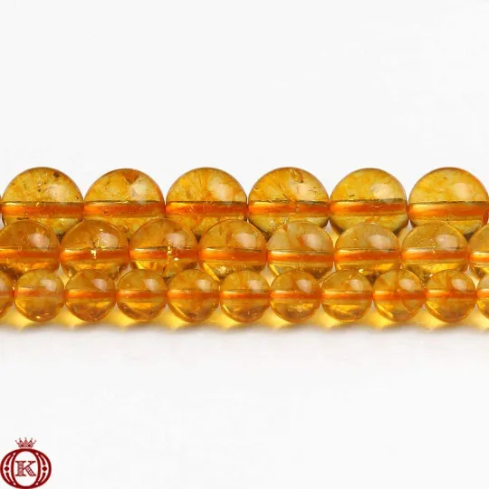 Citrine Beads Smooth Round