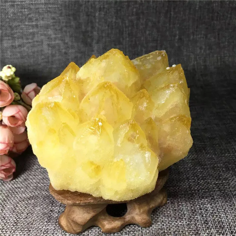 Citrine Cluster Citrine Cluster Rough Stone Ore Standard Ornaments