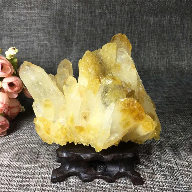 Citrine Cluster Citrine Cluster Rough Stone Ore Standard Ornaments