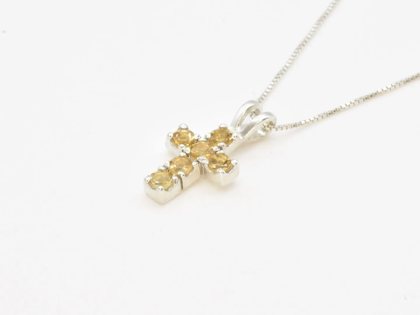 Citrine Cross Pendant - Real Citrine Pendant, Christian Yellow Pendant