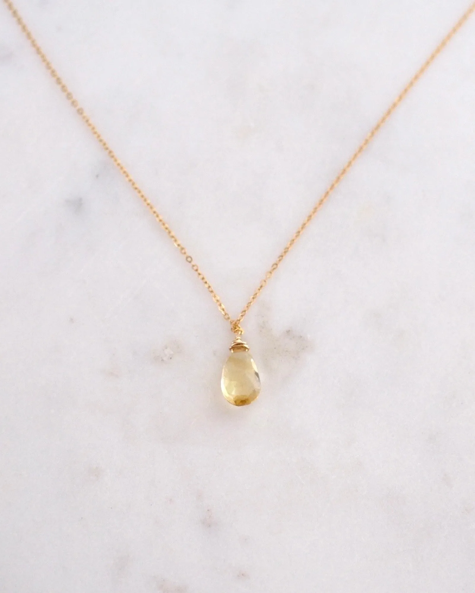 Citrine Drop Necklace