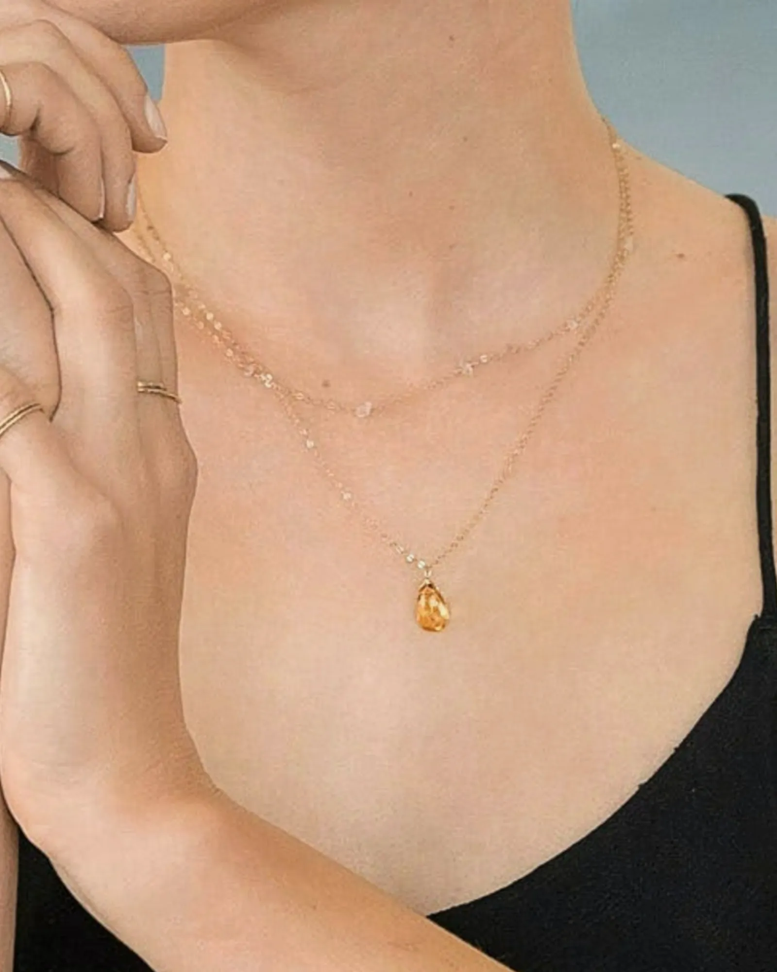 Citrine Drop Necklace