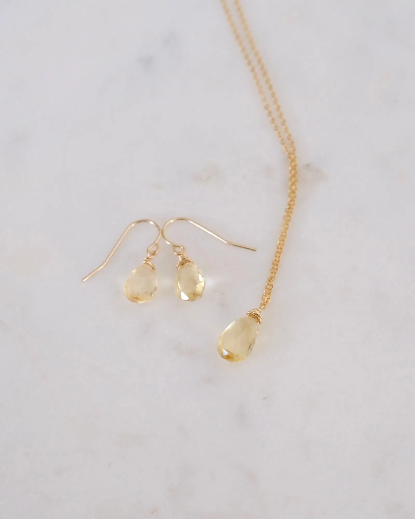 Citrine Drop Necklace