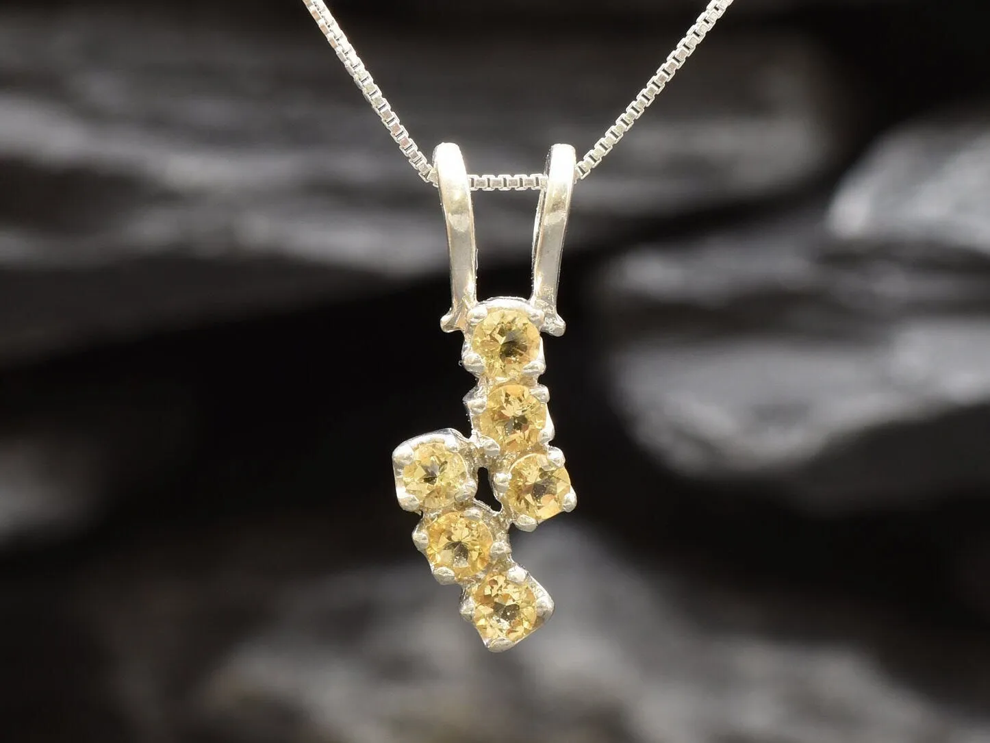 Citrine Pendant - Dainty Yellow Necklace - November Birthstone Necklace