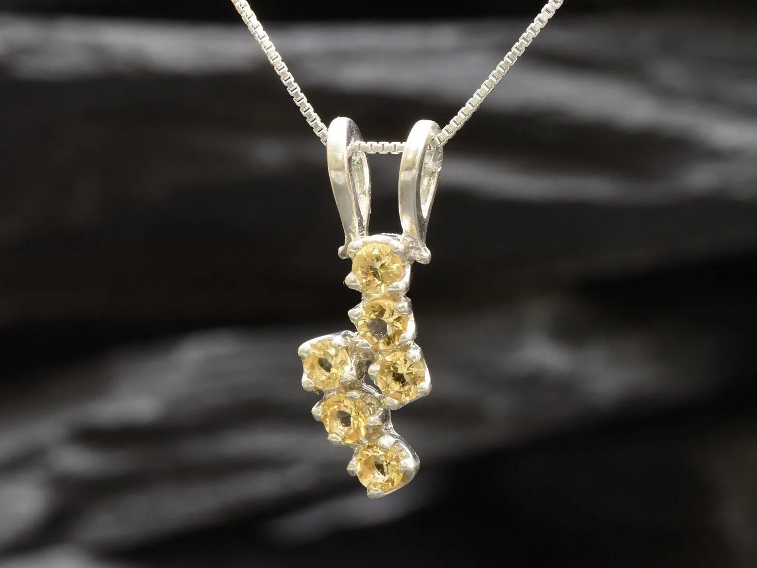 Citrine Pendant - Dainty Yellow Necklace - November Birthstone Necklace