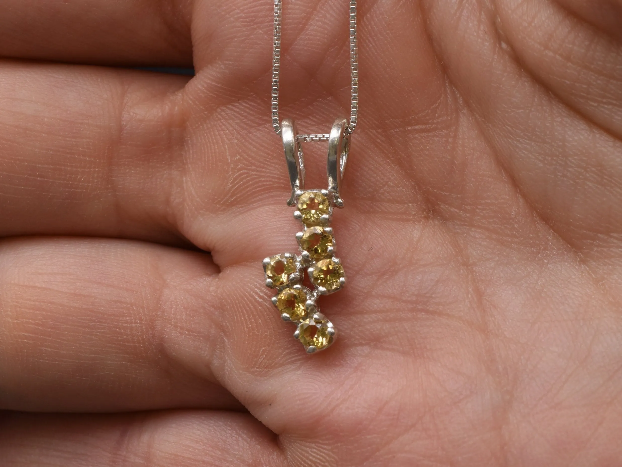 Citrine Pendant - Dainty Yellow Necklace - November Birthstone Necklace