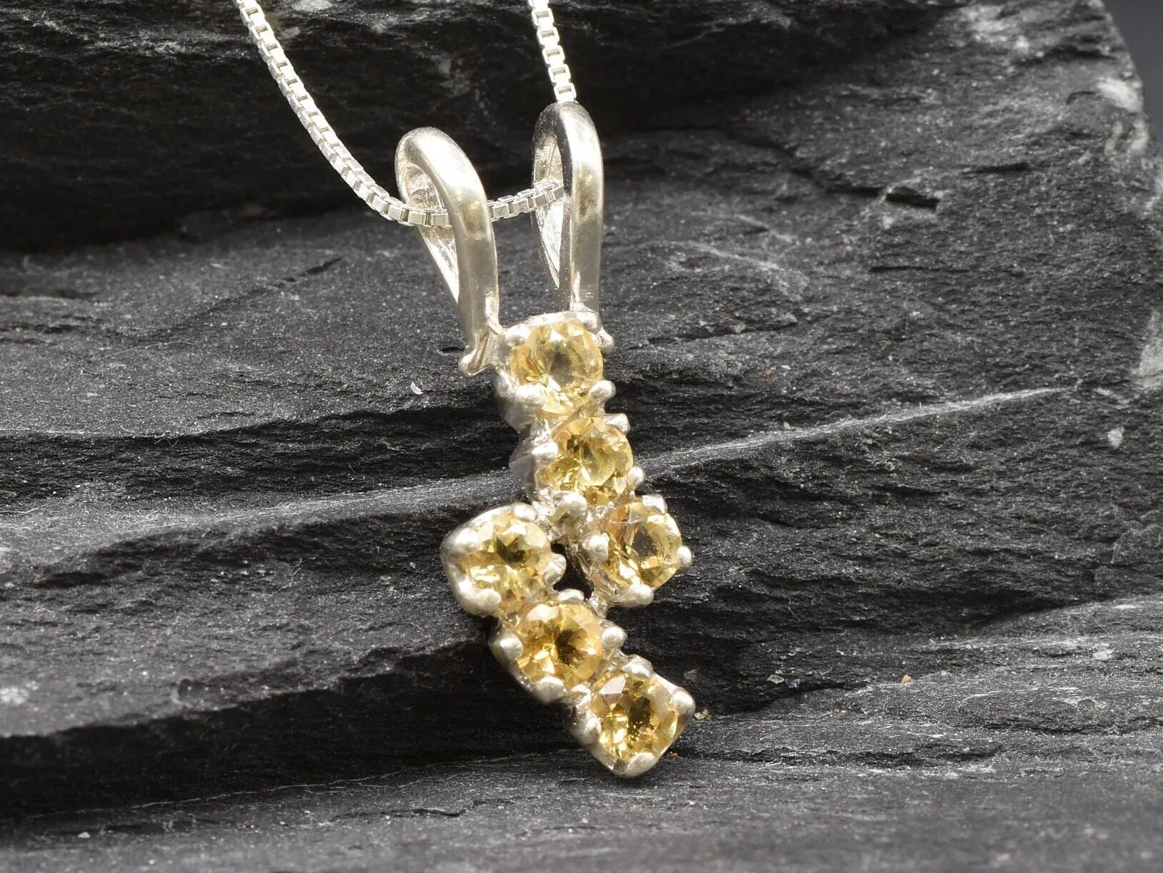 Citrine Pendant - Dainty Yellow Necklace - November Birthstone Necklace