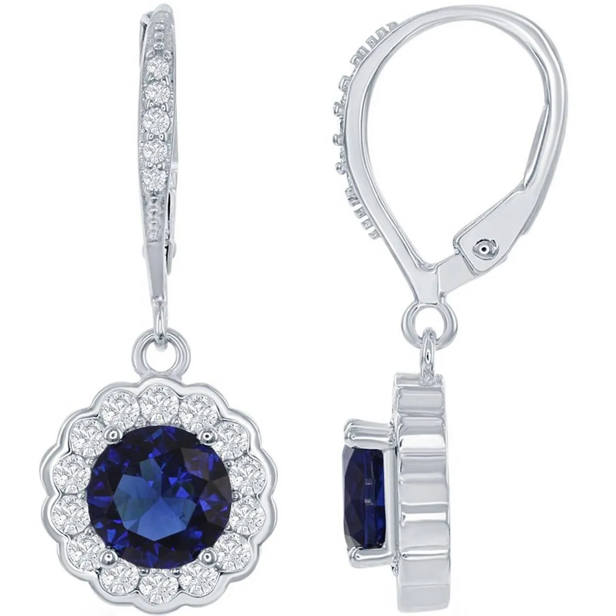 Classic Women's Necklace and Earrings Set - September Birthstone with CZ | HS-5223