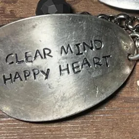 'Clear Mind Happy Heart' - Hammered Spoon & Chain Bracelet