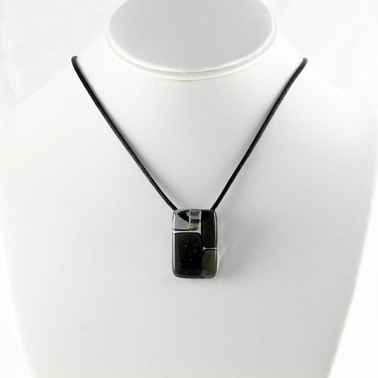 Cobblestones Mini Glass Pendant - Black