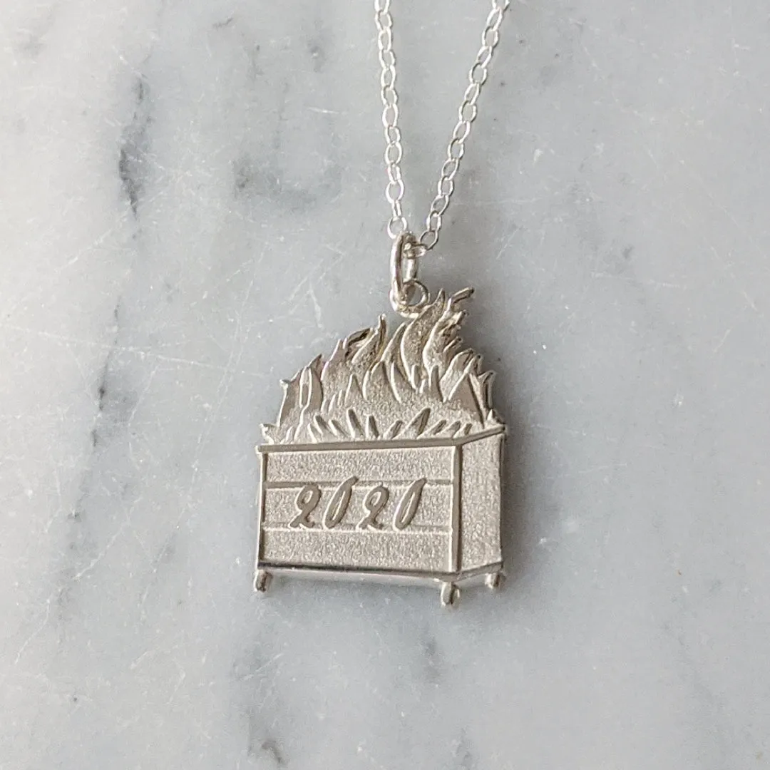 Commemorative 2020 Dumpster Fire Charm Necklace