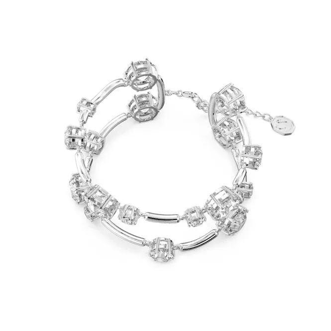 Constella Mixed Round Cuts White Rhodium Plated Bangle 5638697