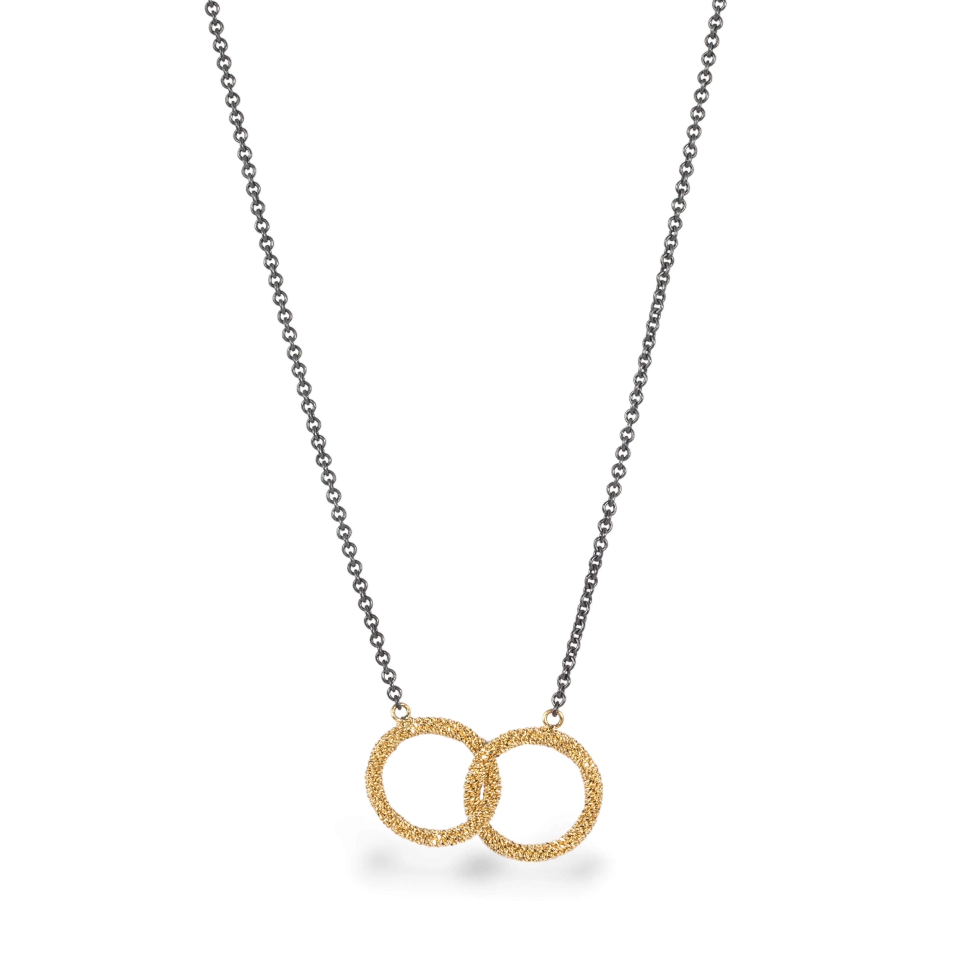 Contrast Interlocking Circles Necklace