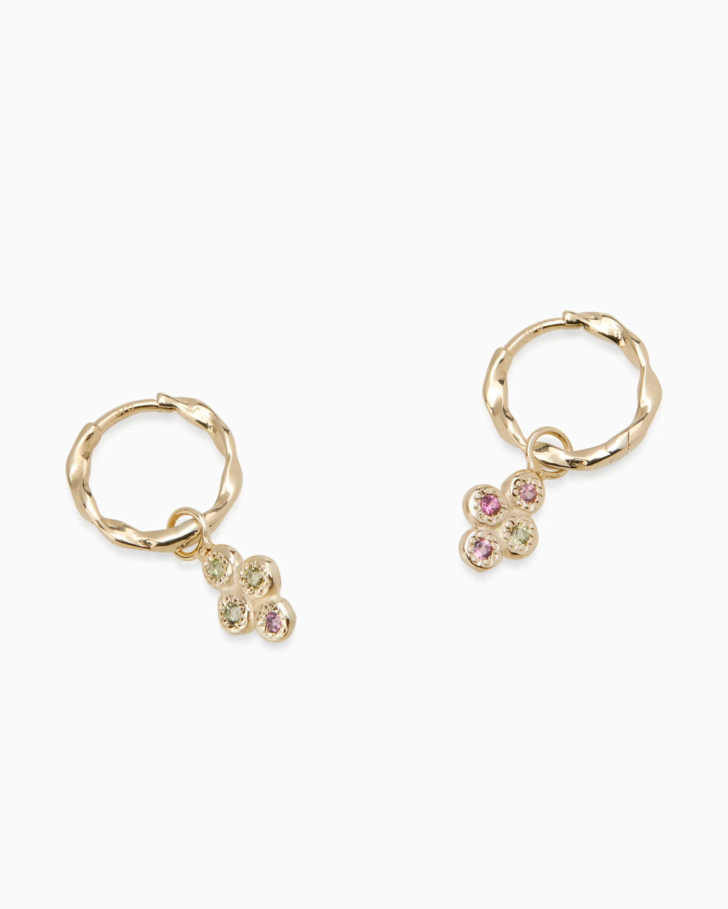 Cross Stone Earring Charm | Yellow Gold