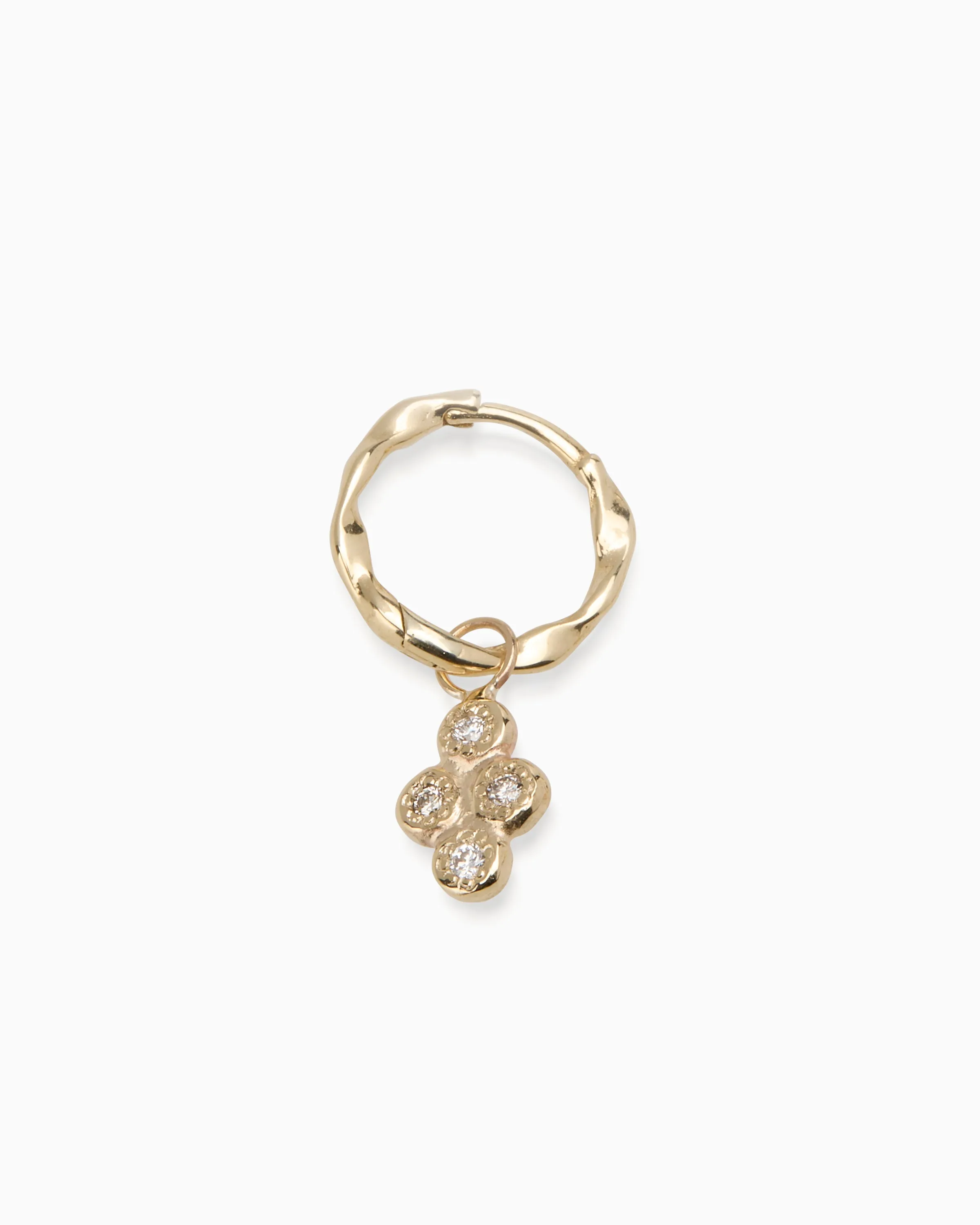 Cross Stone Earring Charm | Yellow Gold