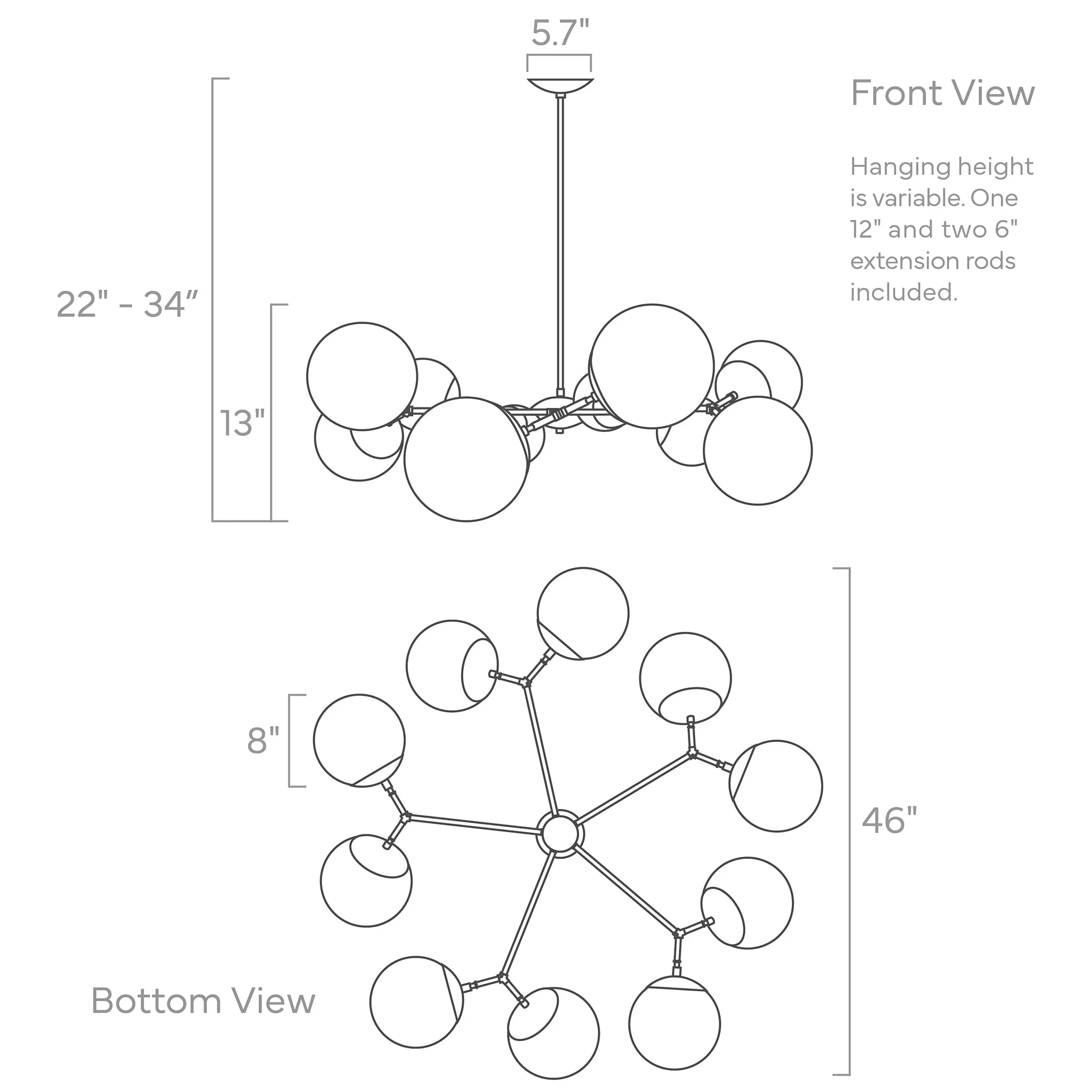 Crown Chandelier 46"