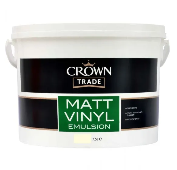 Crown Trade Matt Vinyl Emulsion 7.5ltr Magnolia