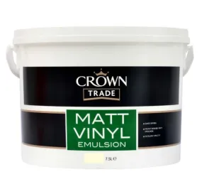 Crown Trade Matt Vinyl Emulsion 7.5ltr Magnolia