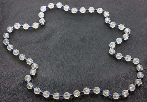 Crystal & Lapis Bead Necklace