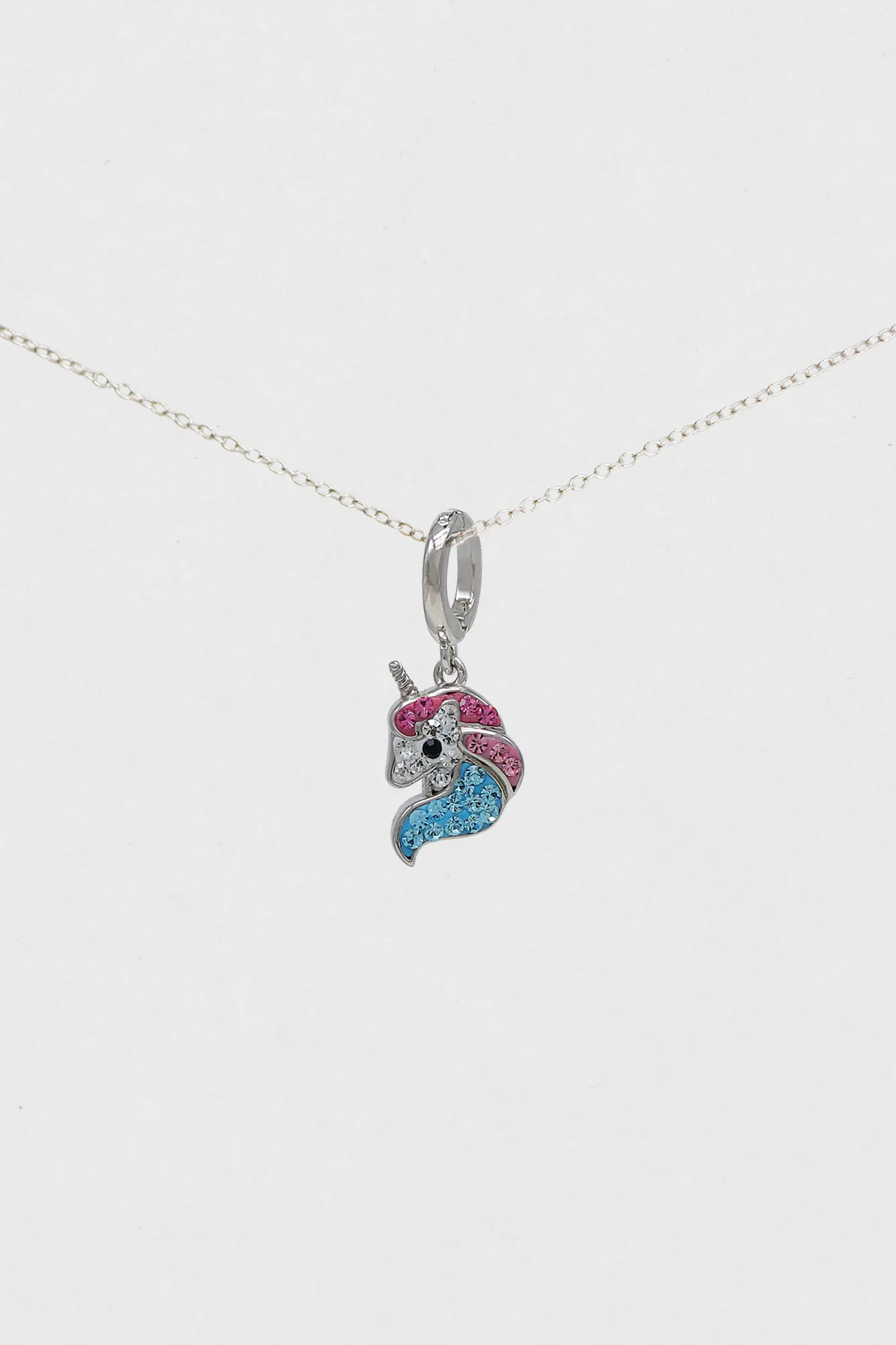 Crystal Unicorn Sterling Silver Charm