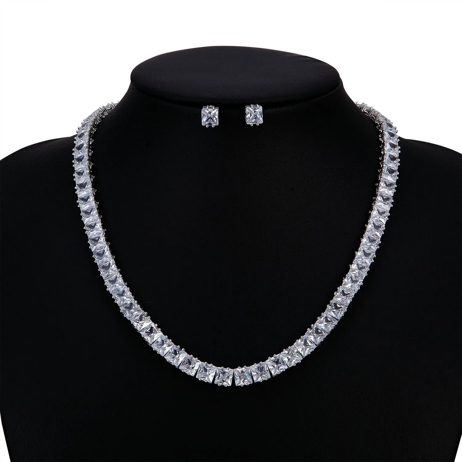 Cubic zirconia necklace earring set for women jewelry CN10067