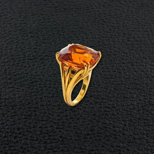 Cushion cut Citrine Ring