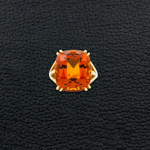 Cushion cut Citrine Ring